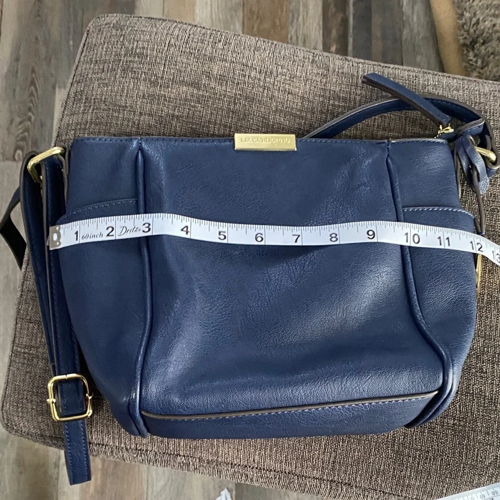 Liz Claiborne Blue Crossbody Bag with Gold Accents